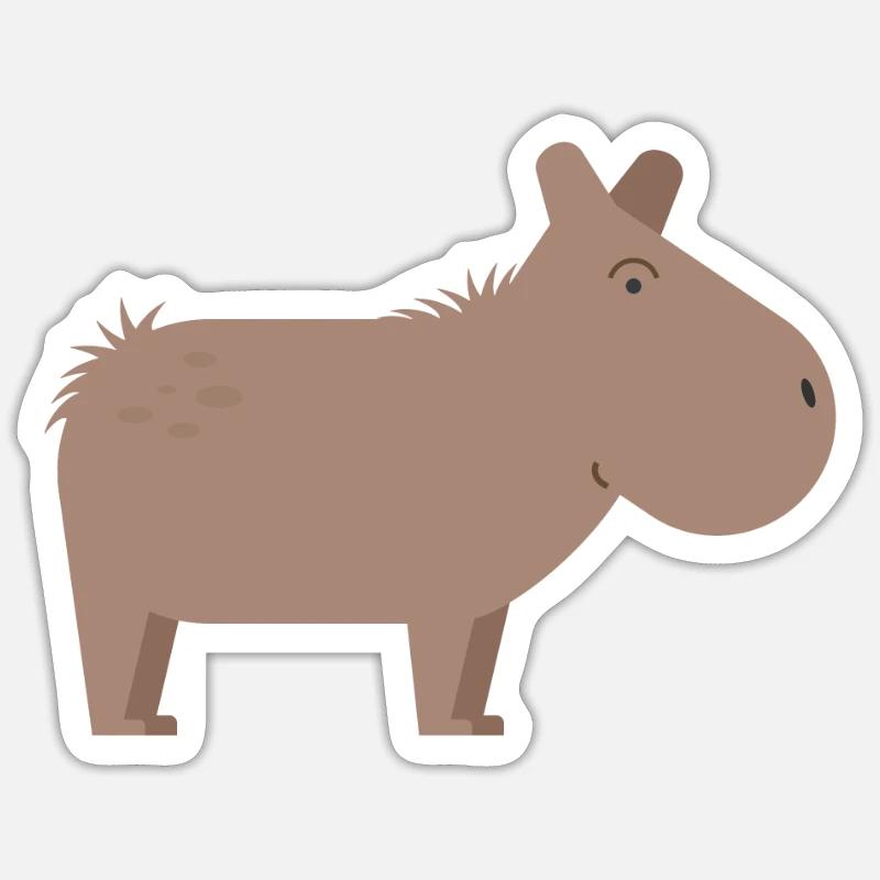 Capybara - Sticker taille S (10 x 10 cm) - blanc mat