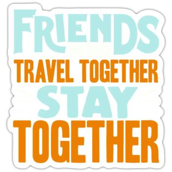 Amis Voyage Buddy - Sticker taille S (10 x 10 cm) - blanc mat - Devant