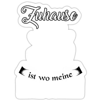 Landwirt, Zuhause ist wo meine Kühe stehen, Kuh - Sticker Größe S (10 x 10 cm) - Mattweiß - Vorne