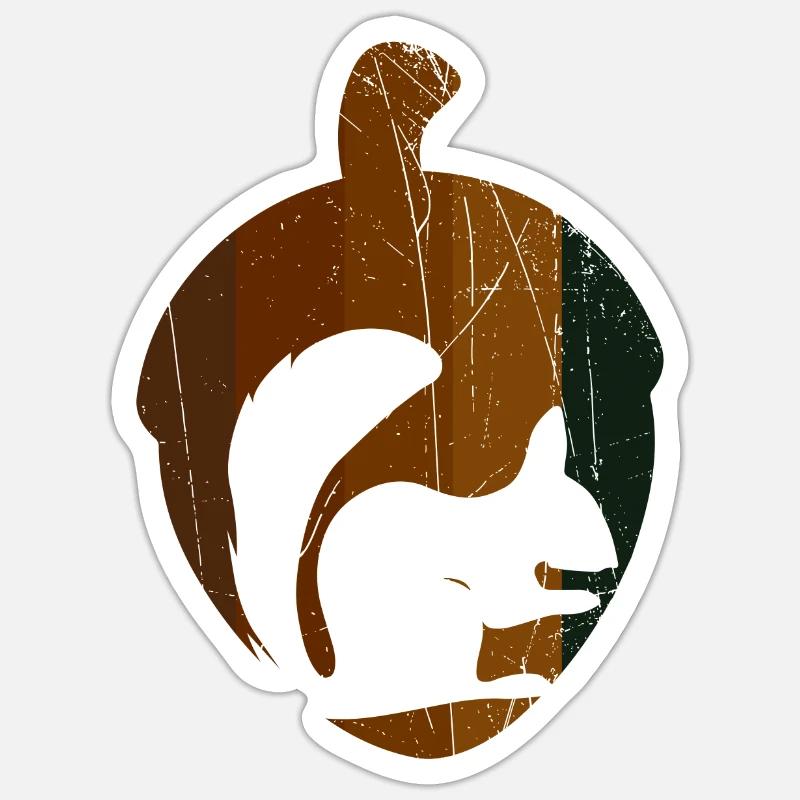 Squirrel hazelnut - design - Sticker size S (10 x 10 cm) - white matte