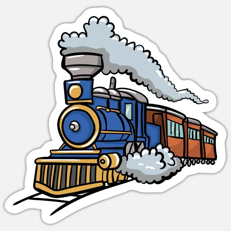 Train - Sticker taille S (10 x 10 cm) - blanc mat