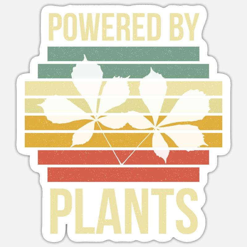 Vegan - Powered by plants - Sticker Größe S (10 x 10 cm) - Mattweiß