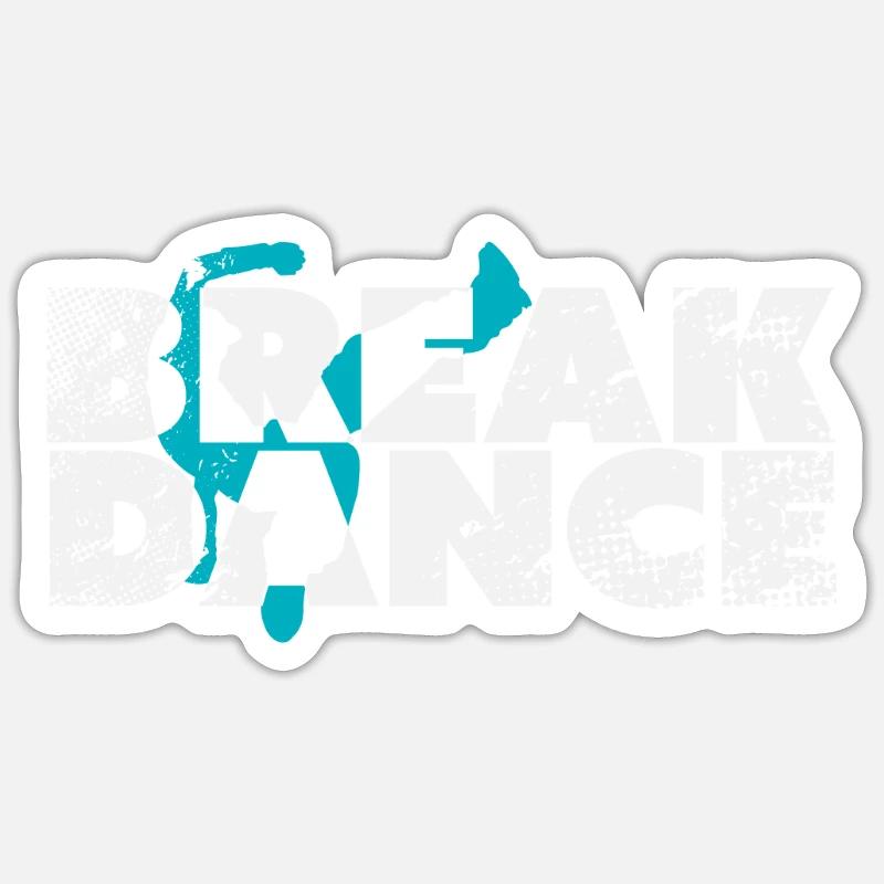 Breakdance - Sticker taille S (10 x 10 cm) - blanc mat