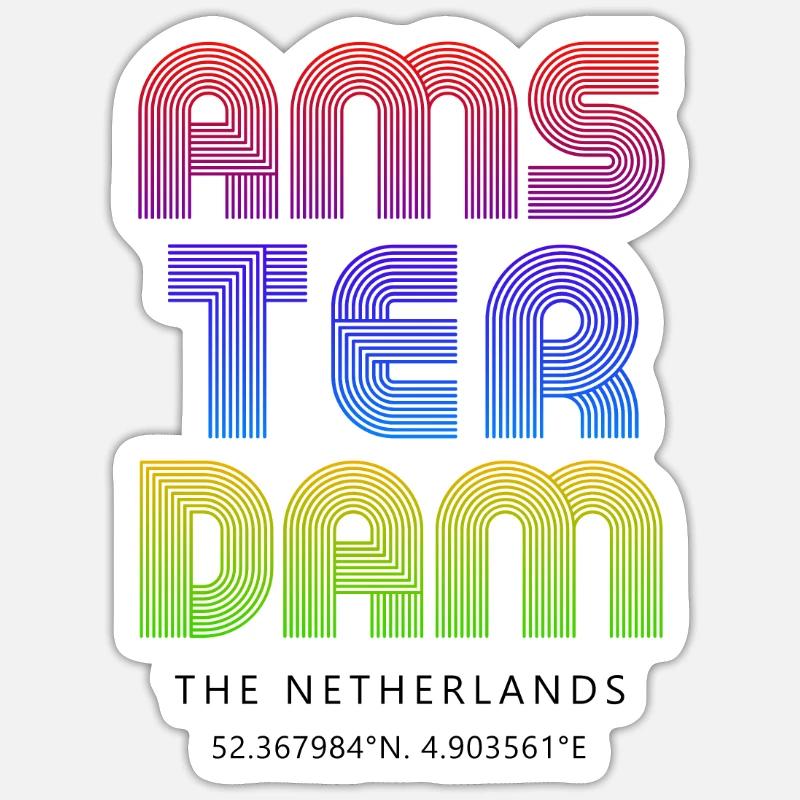 Amsterdam - Sticker Größe S (10 x 10 cm) - Mattweiß
