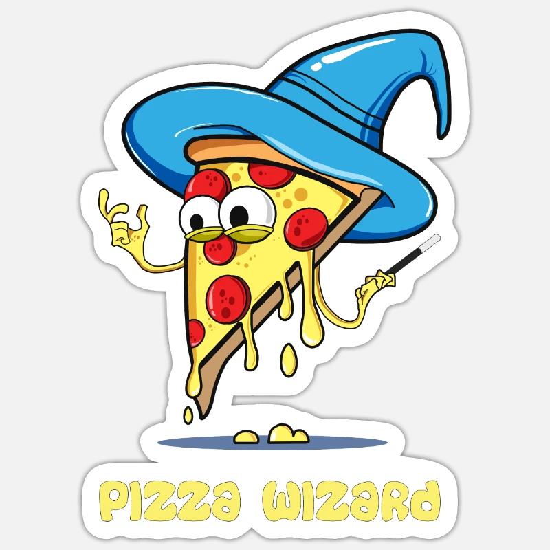 Pizza wizard - Sticker size S (10 x 10 cm) - white matte