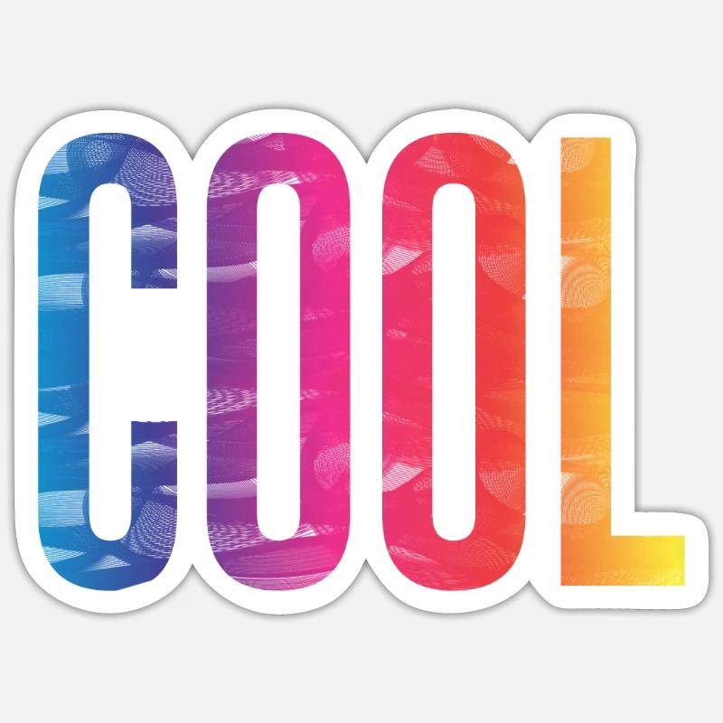 COOL Gradient Wood Text Sticker size S (10 x 10 cm)