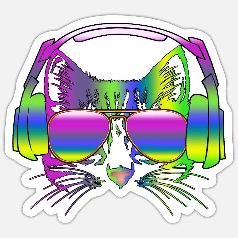 Chat de maison - Sticker taille S (10 x 10 cm) - blanc mat