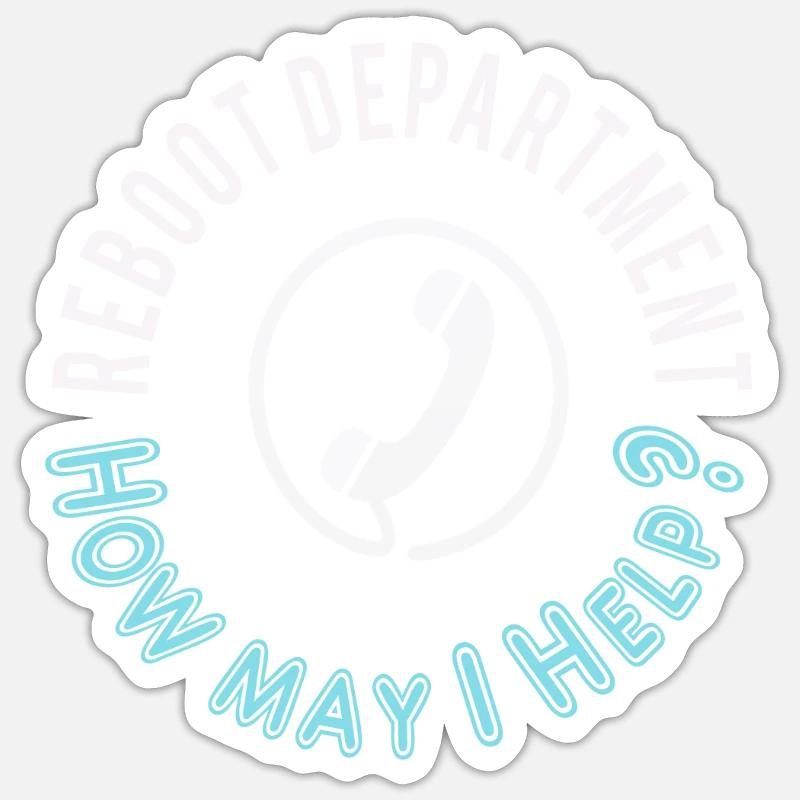 Funny Reboot Department IT computer gift Sticker size S (10 x 10 cm)