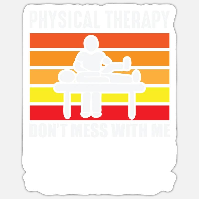 Physiotherapie PT Physio Massage Assistent - Sticker Größe S (10 x 10 cm) - Mattweiß