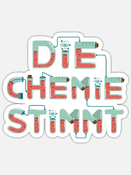 Chemie Student Geschenk - Sticker Größe S (10 x 10 cm) - Mattweiß