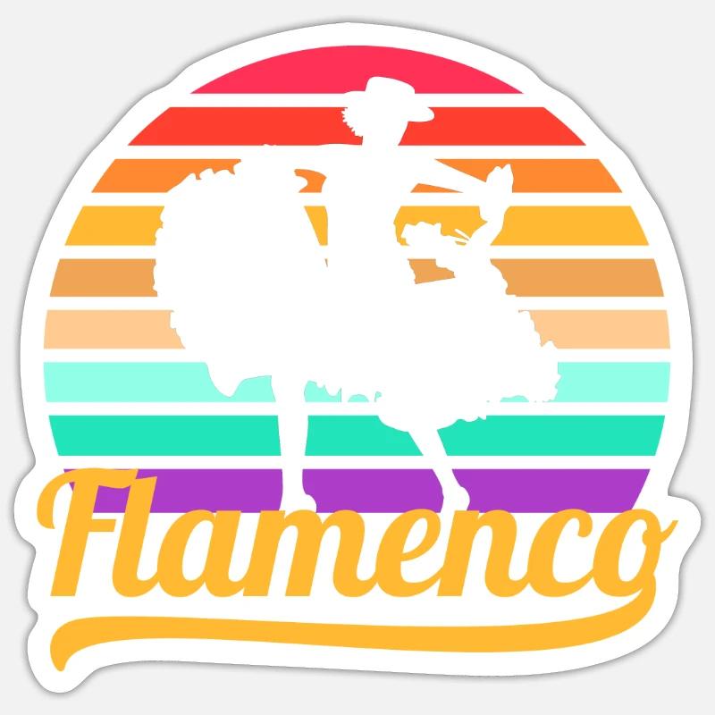 Flamenco - Sticker taille S (10 x 10 cm) - blanc mat