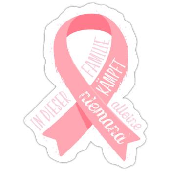 Krebs Krank Unterstützung Hilfe Familie Geschenk - Sticker Größe S (10 x 10 cm) - Mattweiß - Vorne