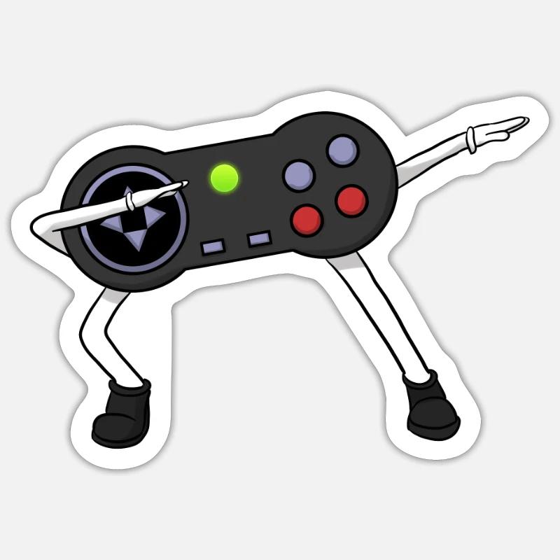 Dabbing Controller Dab Gamer Gaming - Sticker Größe S (10 x 10 cm) - Mattweiß