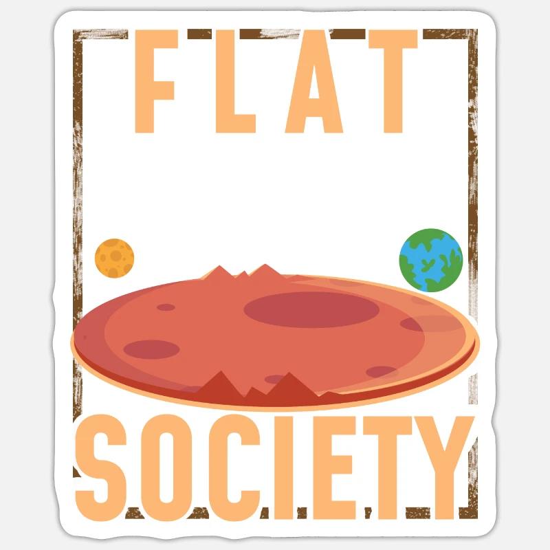 Mars plat - Sticker taille S (10 x 10 cm) - blanc mat