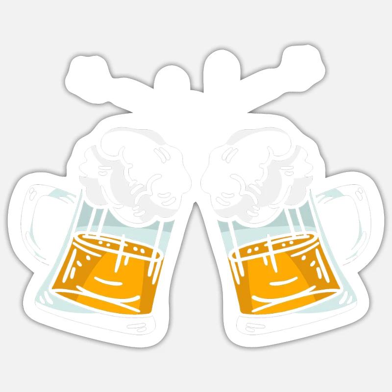 Bier - Sticker Größe S (10 x 10 cm) - Mattweiß