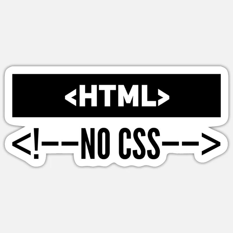 HTML No CSS - Sticker size S (10 x 10 cm) - white matte