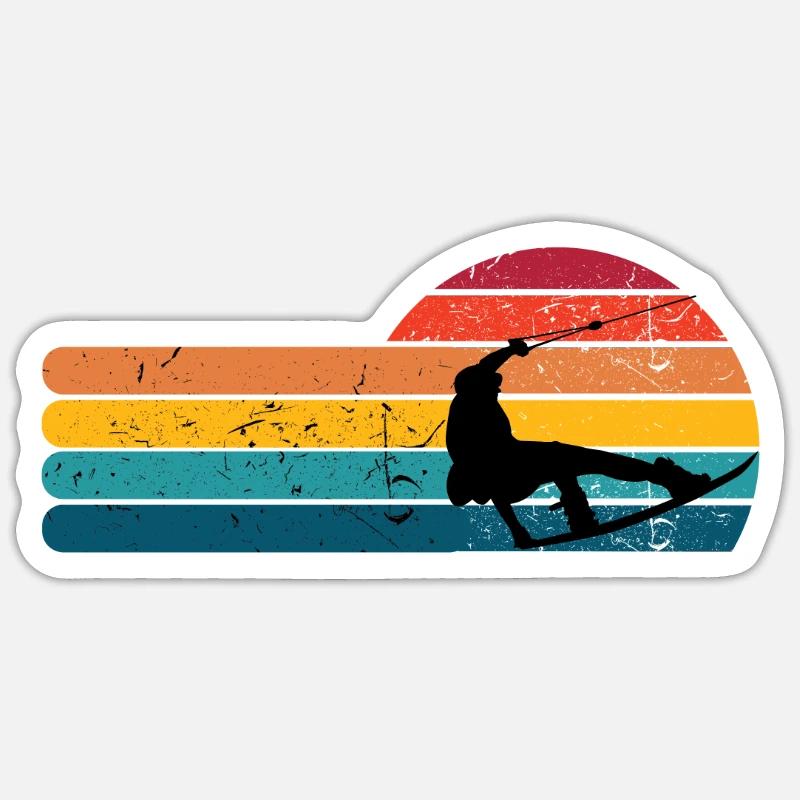 wakeboard - Sticker taille S (10 x 10 cm) - blanc mat