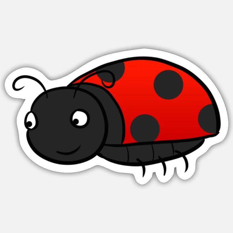 Ladybug Marienkäfer - Sticker Größe S (10 x 10 cm) - Mattweiß