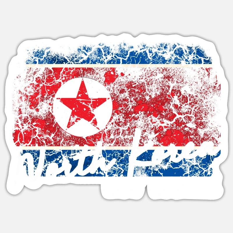 Corée du Nord Corée du Nord - Sticker taille S (10 x 10 cm) - blanc mat