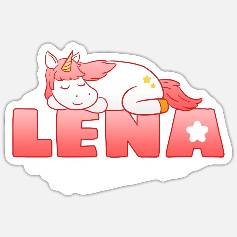 Lena First Name Name - Sticker size S (10 x 10 cm) - white matte