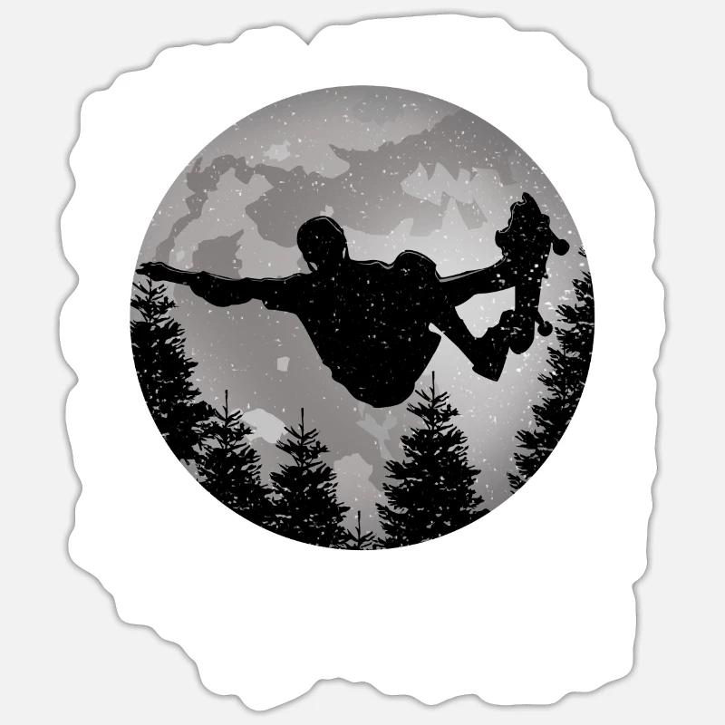 skateboard - Sticker size S (10 x 10 cm) - white matte