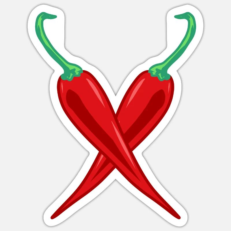 Chilli pepper hot - Sticker size S (10 x 10 cm) - white matte
