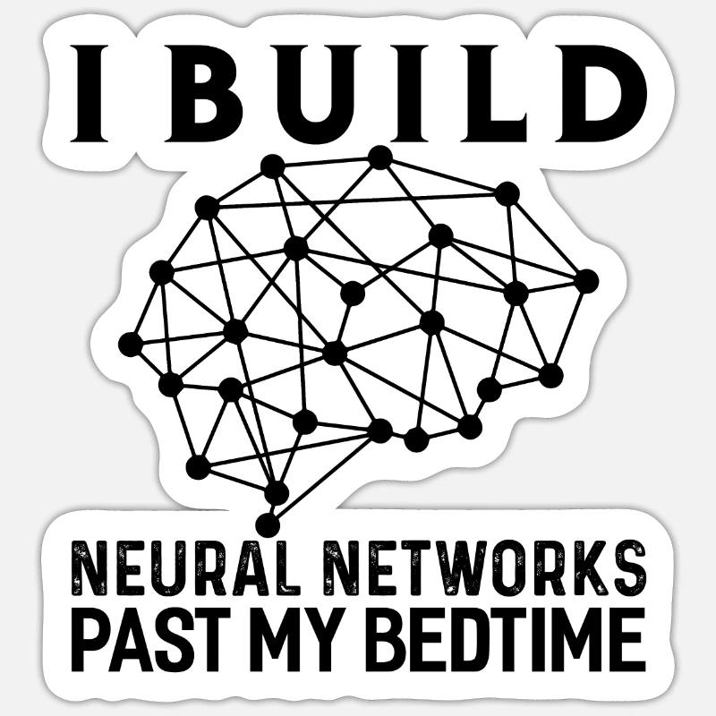 Machine Learning AI Réseau neuronal - Sticker taille S (10 x 10 cm) - blanc mat
