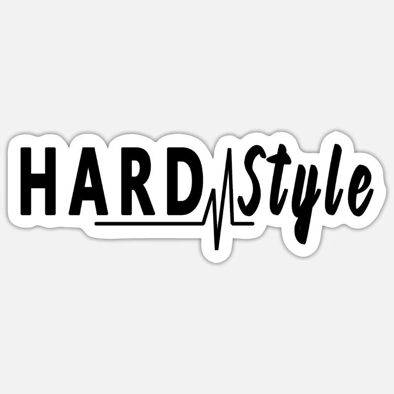 Hardstyle Techno - Sticker Größe S (10 x 10 cm) - Mattweiß
