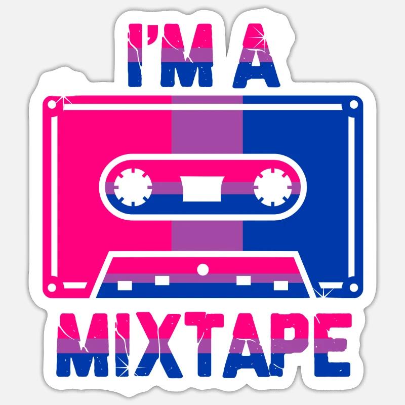 I'm A Mixtape Bisexuality Bisexuality Bisexual - Sticker size S (10 x 10 cm) - white matte