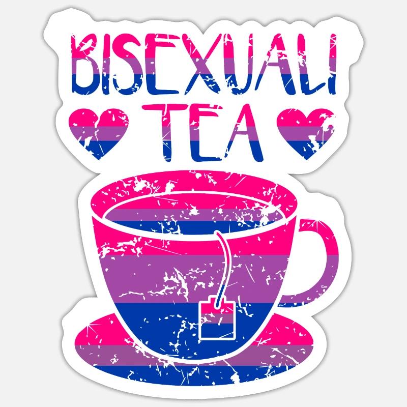 Bisexual bisexual gift - Sticker size S (10 x 10 cm) - white matte