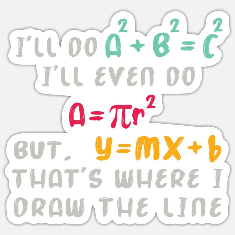 Math Funny Nerd - Sticker size S (10 x 10 cm) - white matte