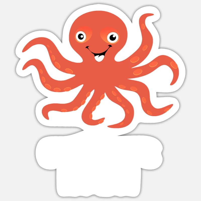 Squid hug - Sticker size S (10 x 10 cm) - white matte