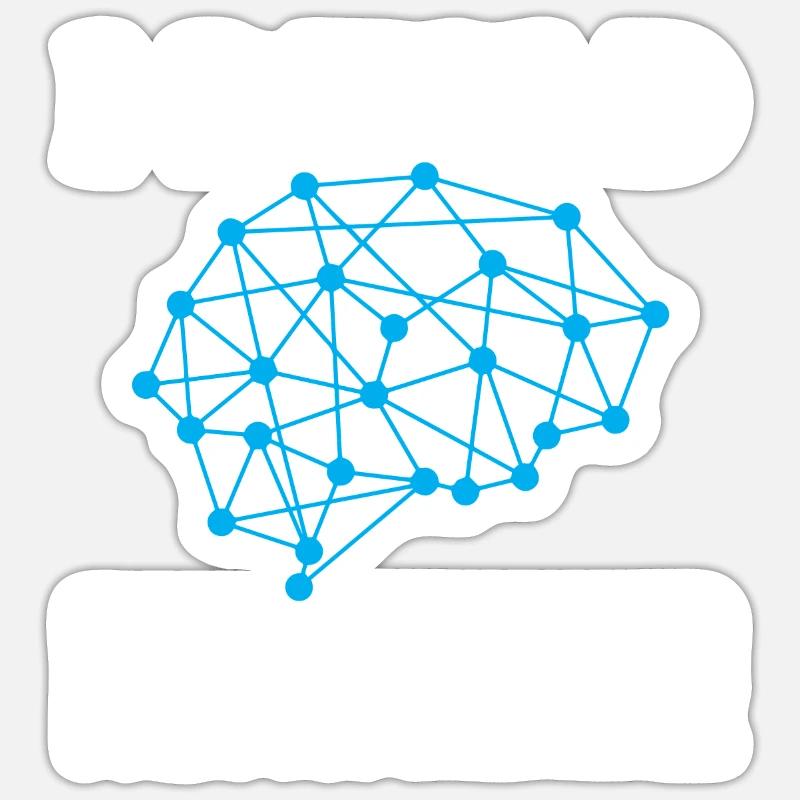 Machine Learning AI Neuronales Netz - Sticker Größe S (10 x 10 cm) - Mattweiß