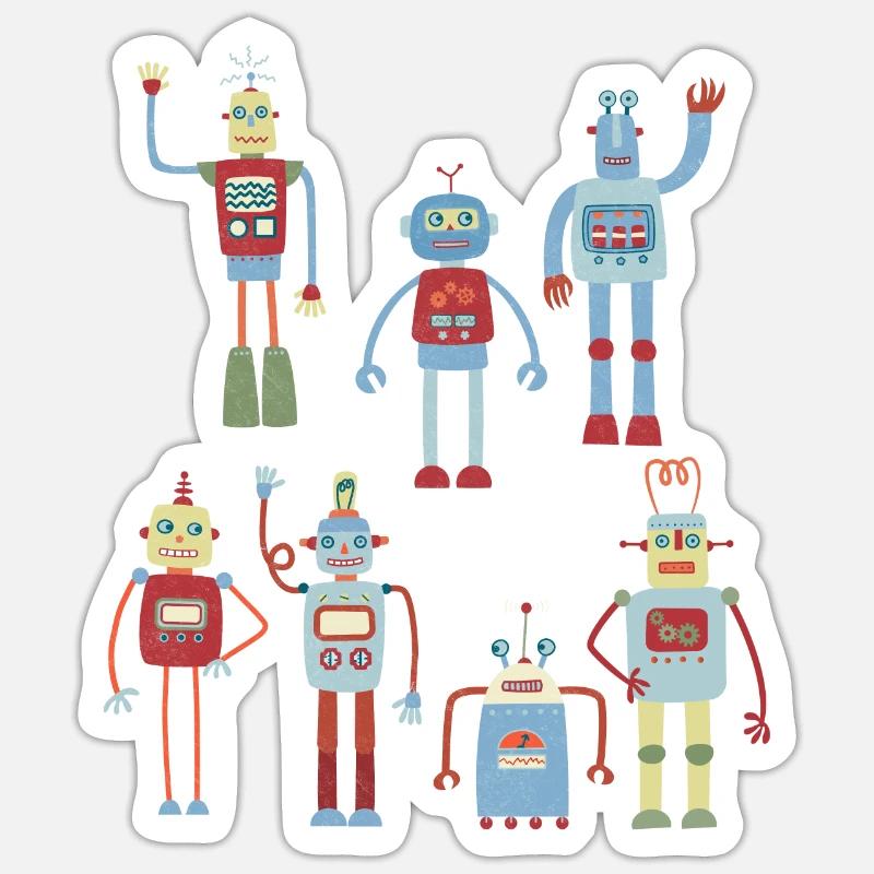 Roboter Sticker Größe S (10 x 10 cm)