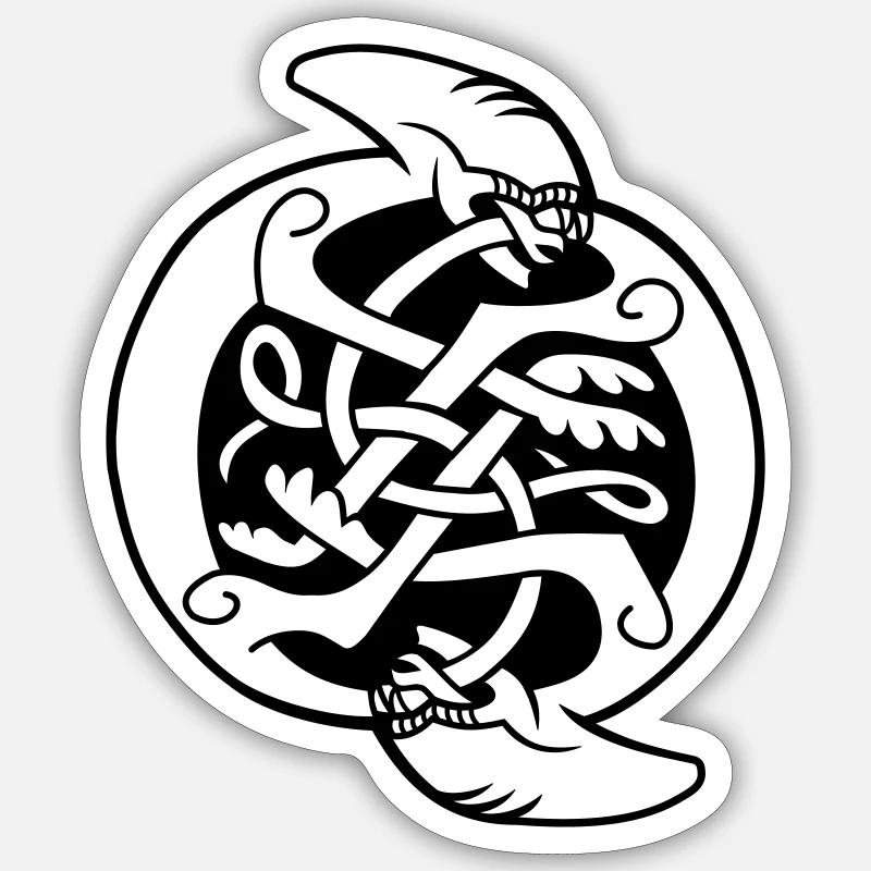 Celtic Xenomorph - Sticker taille S (10 x 10 cm) - blanc mat