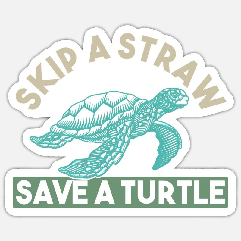 Sea plastic plastic pollution - Sticker size S (10 x 10 cm) - white matte