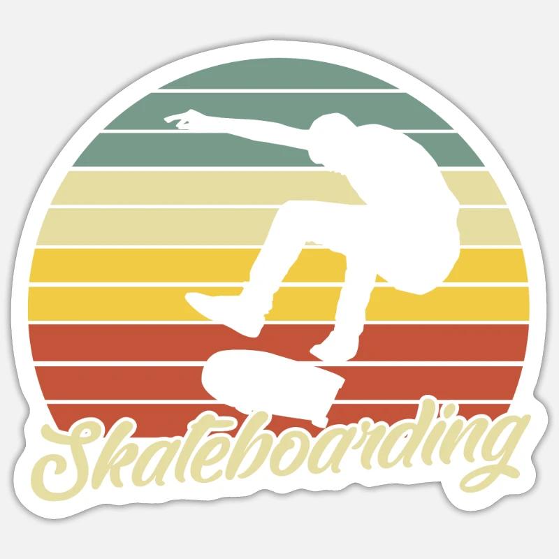Planche à roulettes - Sticker taille S (10 x 10 cm) - blanc mat