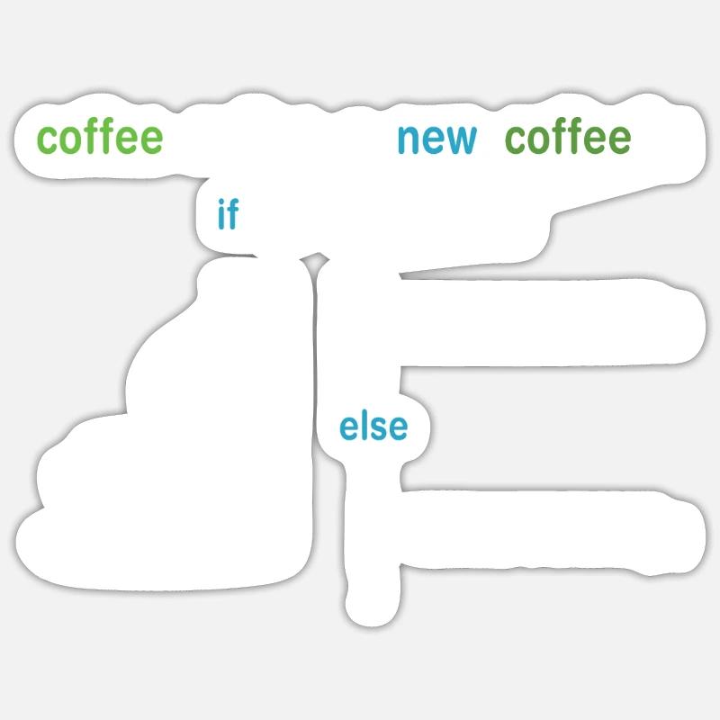 Kaffee Programmierer Sticker Größe S (10 x 10 cm)