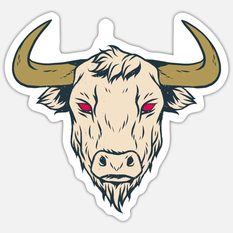 Taurus Red Eyes Devil - Sticker size S (10 x 10 cm) - white matte