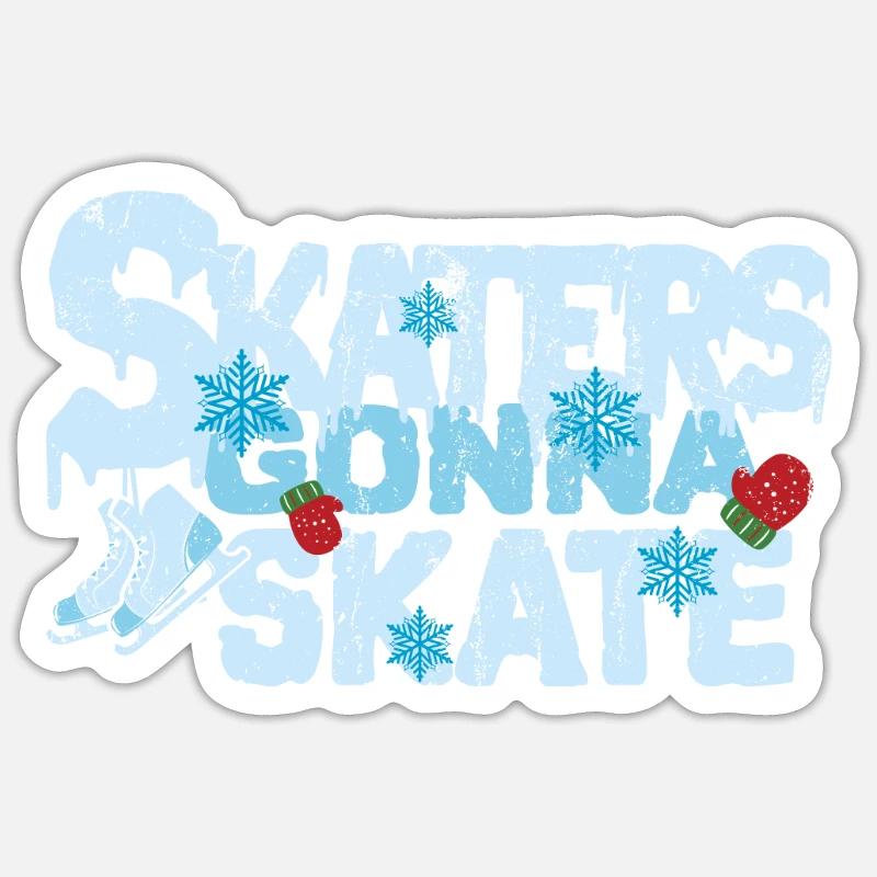 Ice skating - Sticker size S (10 x 10 cm) - white matte