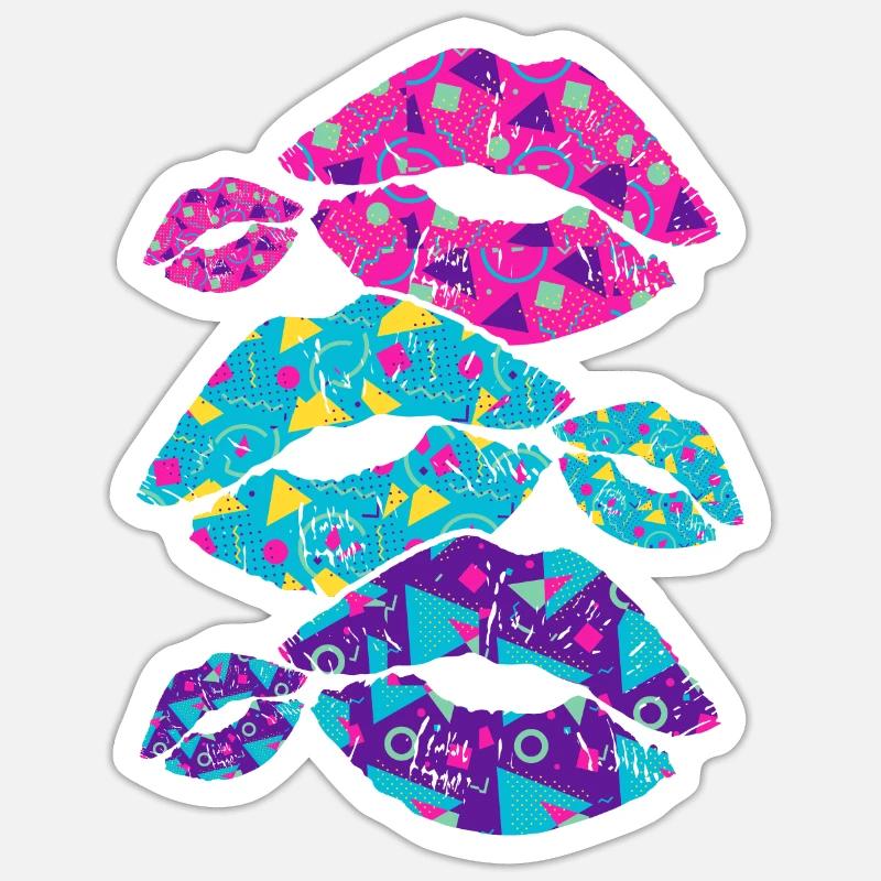 80er Mode - Sticker Größe S (10 x 10 cm) - Mattweiß