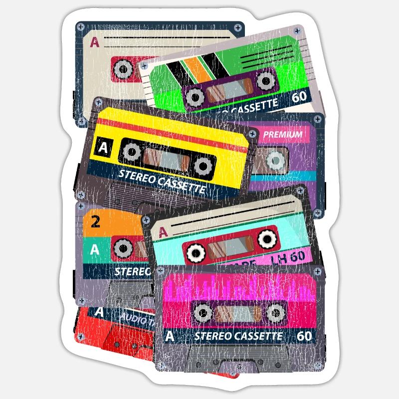 80s cassette - Sticker size S (10 x 10 cm) - white matte