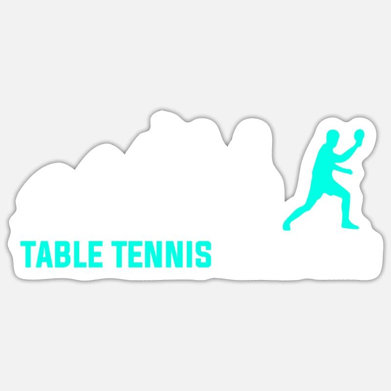 Evolution du tennis de table - Sticker taille S (10 x 10 cm) - blanc mat
