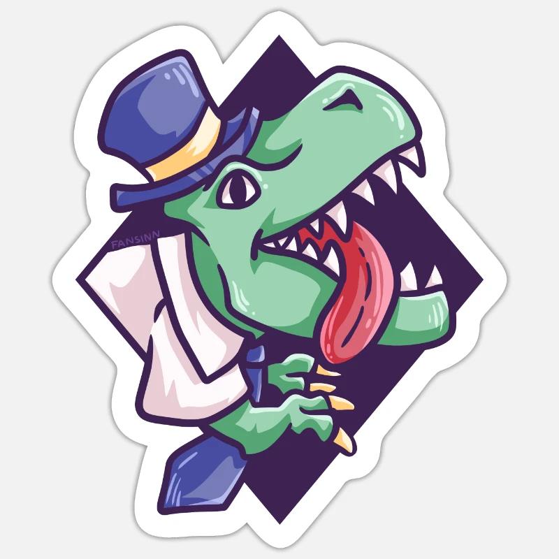 Office T-Rex Dinosaur Hipster Work Gift Sticker size S (10 x 10 cm)