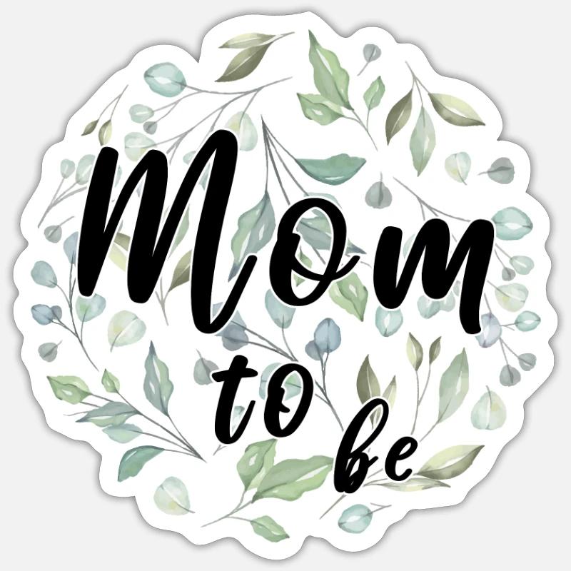 Maman enceinte grossesse - Sticker taille S (10 x 10 cm) - blanc mat