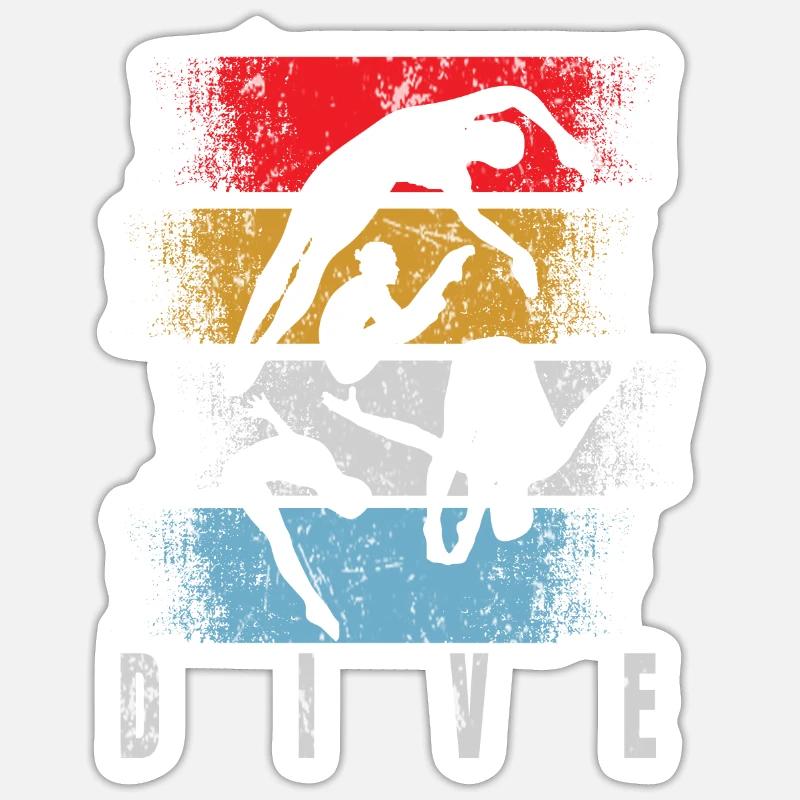 Diving Diving Retro - Sticker size S (10 x 10 cm) - white matte