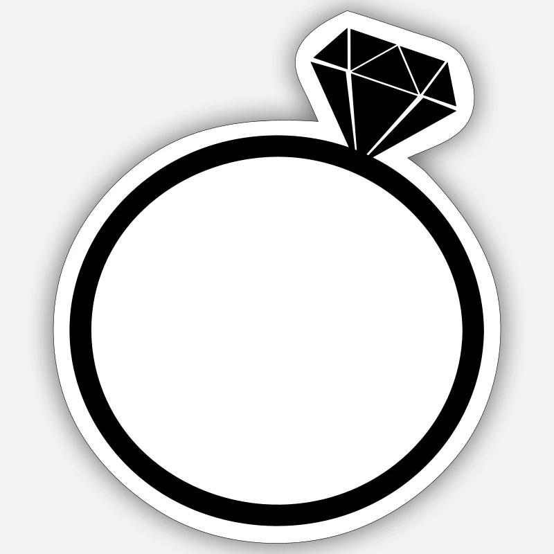 diamantring - Sticker Größe S (10 x 10 cm) - Mattweiß