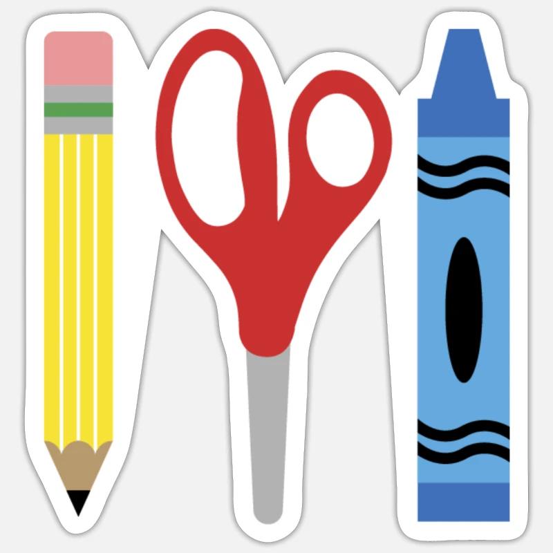 ECOLES CISEAUX CRAYONS MARQUEURS Sticker taille S (10 x 10 cm)