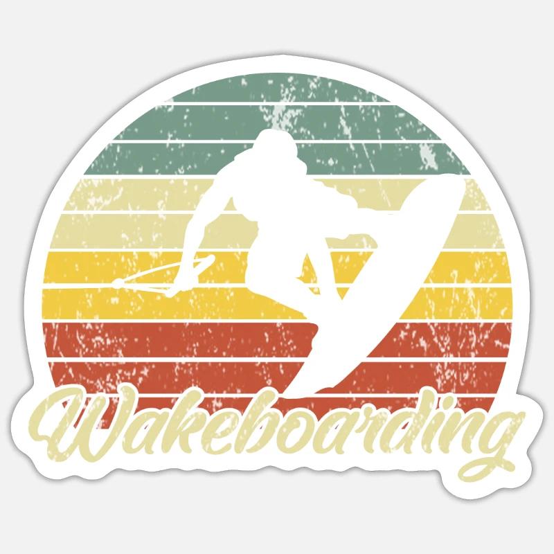 wakeboard - Sticker taille S (10 x 10 cm) - blanc mat