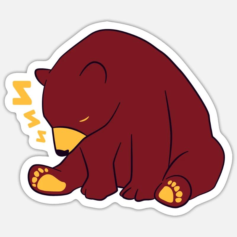 Sleeping bear - Sticker size S (10 x 10 cm) - white matte